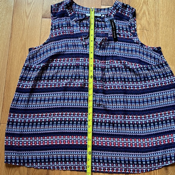 💲8️⃣ Violet & Claire NEW Multicolor Tank V Neck with Buttons Size 1X Polyester - Picture 4 of 9